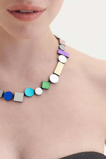 Load image into Gallery viewer, Iskin Sisters Bauhaus Necklace Round Rainbow
