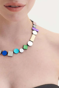 Iskin Sisters Bauhaus Necklace Round Rainbow