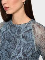 Load image into Gallery viewer, Marc cain Mesh shirt with animal print
