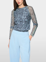 Load image into Gallery viewer, Marc cain Mesh shirt with animal print
