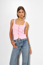 Load image into Gallery viewer, Line knitted Tank Top Chantel Blush Pink
