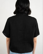 Load image into Gallery viewer, Pistache Short Sleeve Linen Shirts - Black Nero
