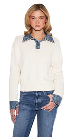 Load image into Gallery viewer, John + Jenn Elton Oxford Denim Sweater
