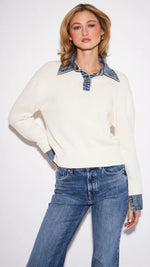 Load image into Gallery viewer, John + Jenn Elton Oxford Denim Sweater

