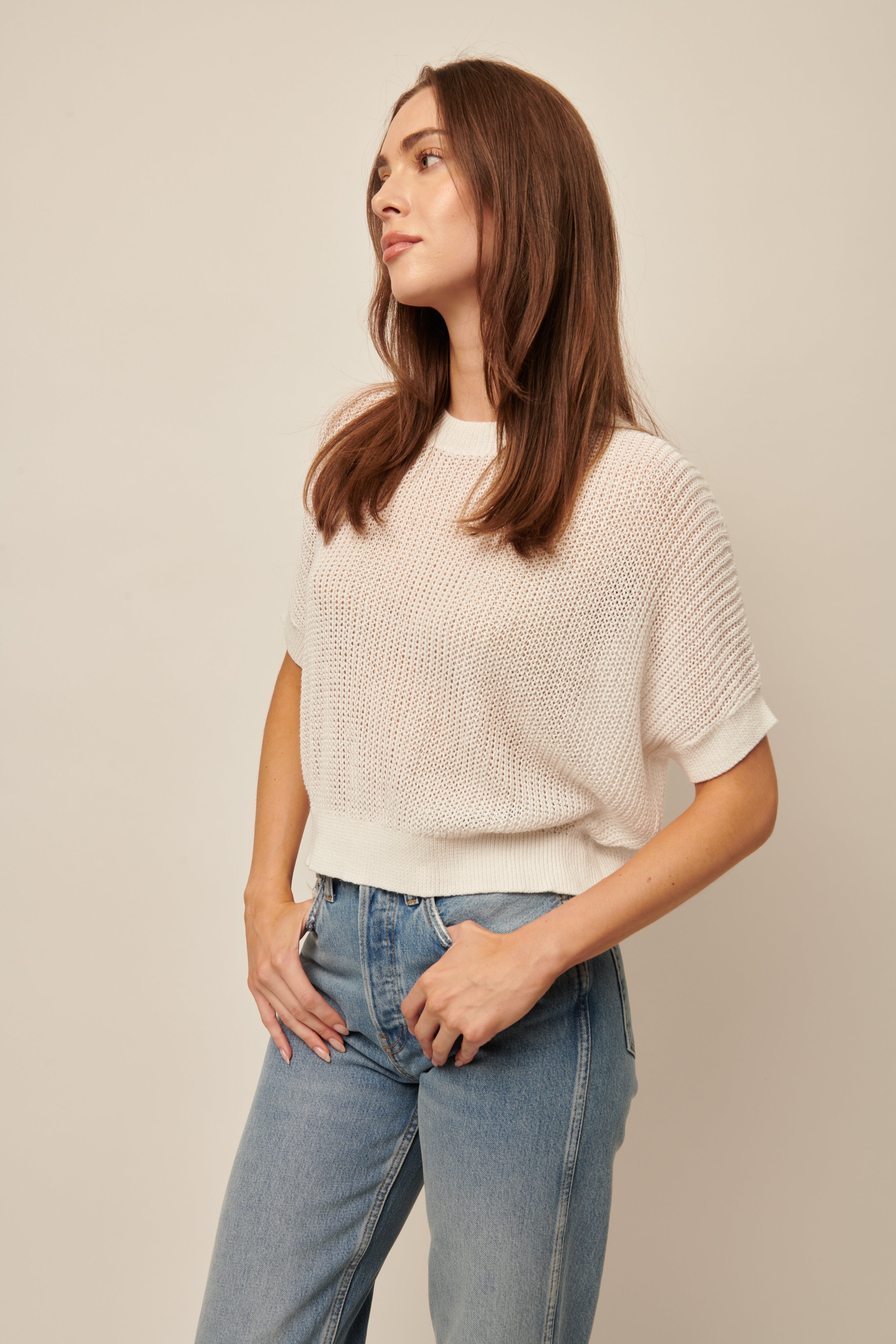 Line Short Sleeve Sweater Emersyn