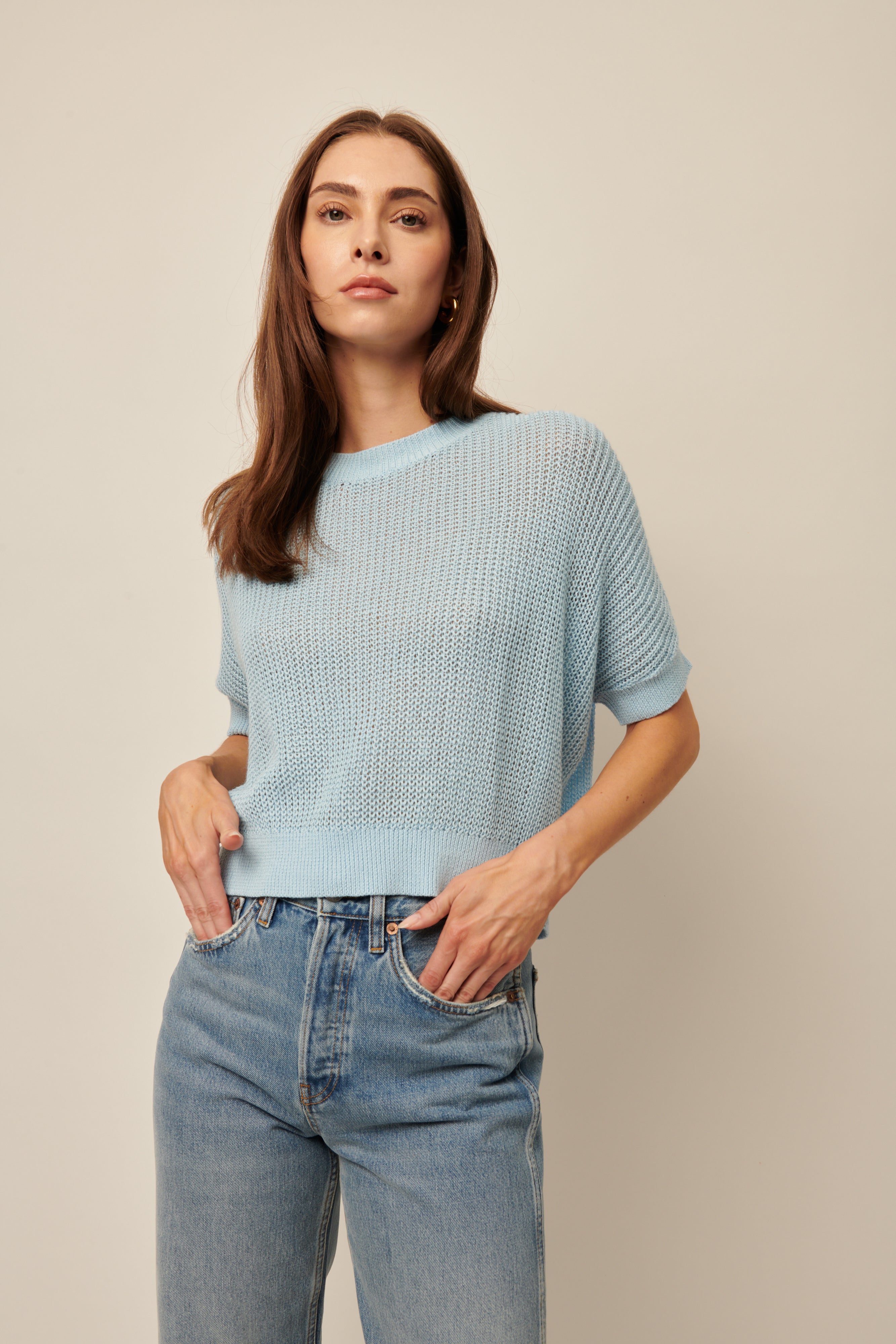 Line Short Sleeve Sweater Emersyn