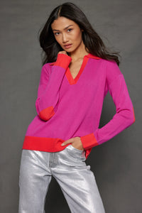 Lisa Todd Cashmere Sweater Polo Pop