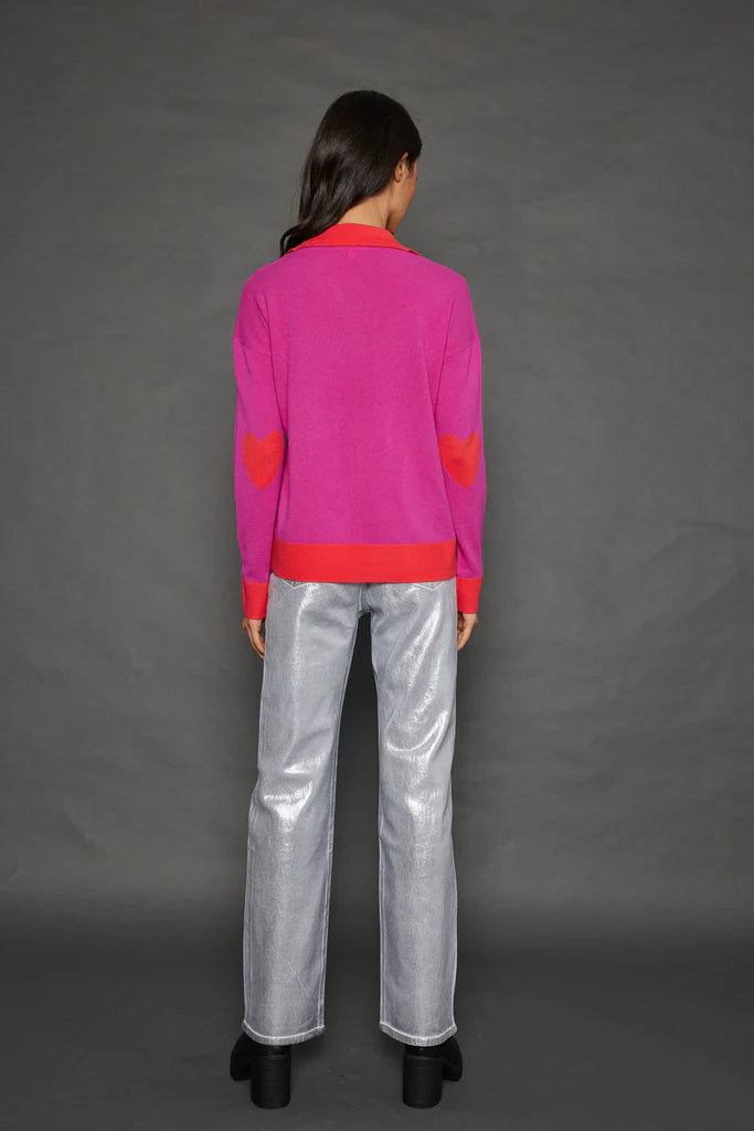 Lisa Todd Cashmere Sweater Polo Pop