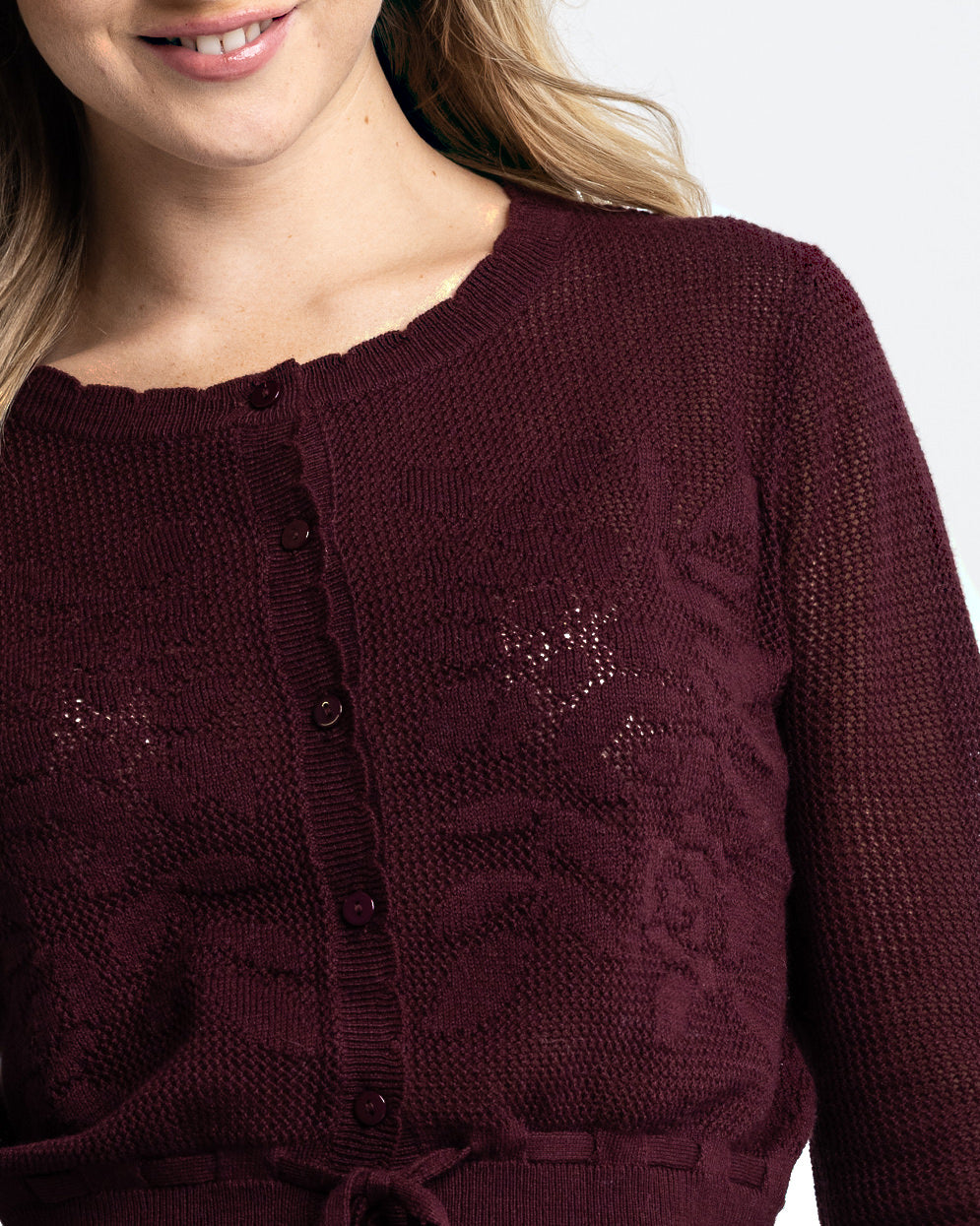 Lisa Todd cardigan wine