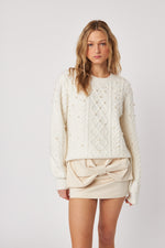 Load image into Gallery viewer, John &amp; Jenn Cable Pearl Sweater Lux
