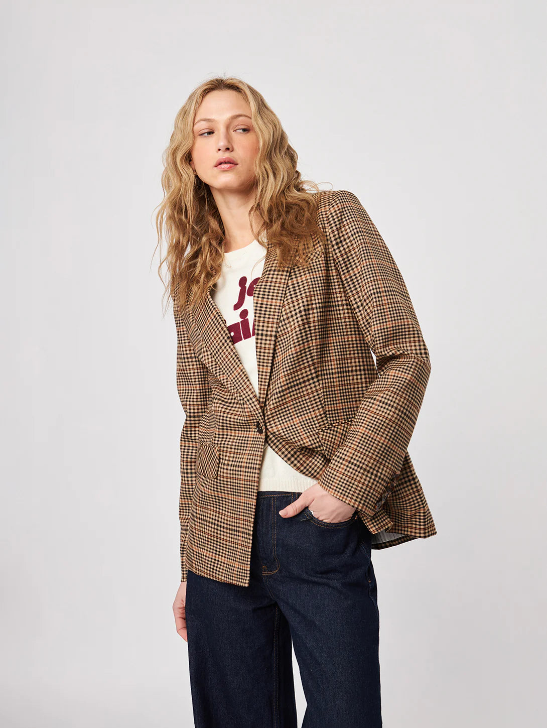 John& Jenn Bentley Tartan Blazer - Saddle Tartan