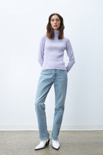 Load image into Gallery viewer, Line Turtleneck Sweater Hadley Periwinkle Powder
