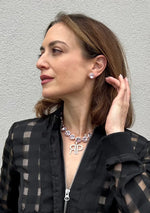 Load image into Gallery viewer, Rebekah Price Light Rose Rivoli Necklace- Rose Gold
