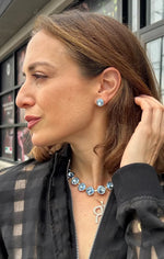 Load image into Gallery viewer, Rebekah Price Light Sapphire Rivoli Necklace- Gold
