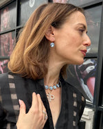 Load image into Gallery viewer, Rebecca Price Light Sapphire Rivoli Drops- Gold
