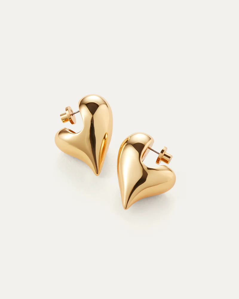 Jenny Bird Art Heart Puff Earrings