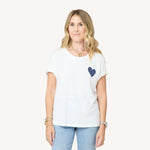 Load image into Gallery viewer, Kerri Rosenthal The Suke Tee Contrast Imperfect Heart
