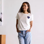 Load image into Gallery viewer, Kerri Rosenthal The Suke Tee Contrast Imperfect Heart
