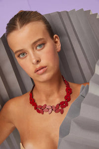 Iskin Kate Leaves Necklace Red