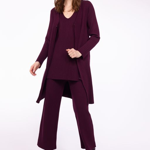 Pistache Long Ribbed Knitted Coat