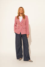 Load image into Gallery viewer, John &amp; Jenn Blazer Laurent Cherry Houndstooth
