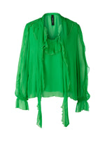 Load image into Gallery viewer, Marc Cain Ruffle Blouse in bright green
