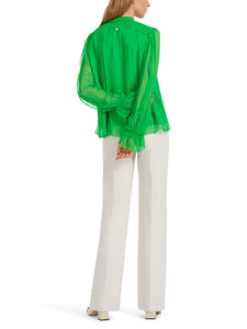 Marc Cain Ruffle Blouse in bright green
