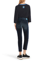 Load image into Gallery viewer, Marc Cain Sport Navy Crush Velvet Pant
