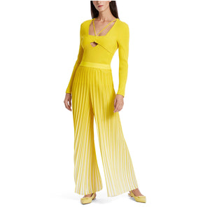 Marc Cain Yellow Pleated Pant