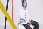 Load image into Gallery viewer, Naya White Blouse with black squiggle

