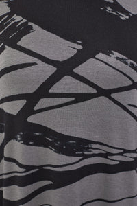 Naya Tunic in grey and black print