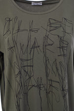 Load image into Gallery viewer, Naya Green T-Shirt with Squiggle print
