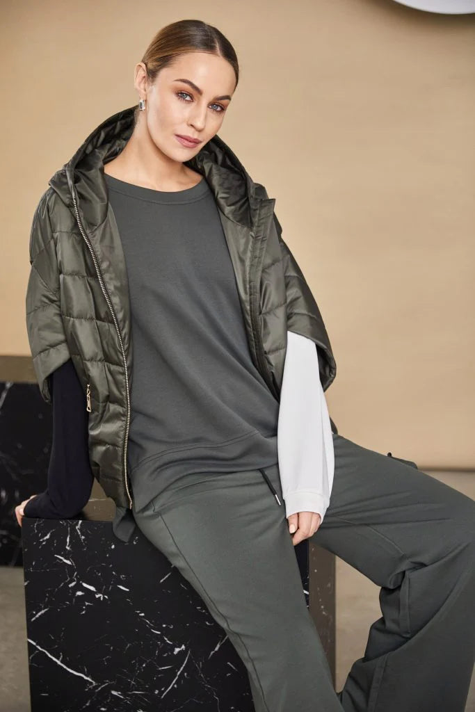 Naya Short Quilted Jacket  Khaki