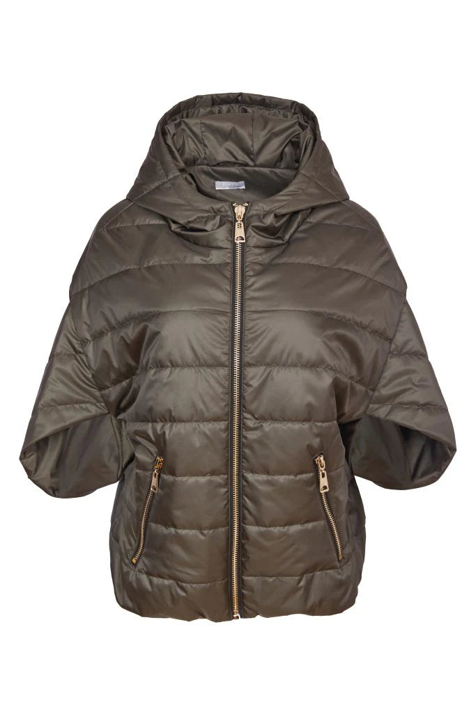 Naya Short Quilted Jacket  Khaki