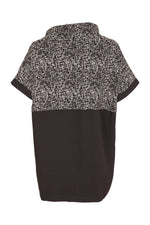 Load image into Gallery viewer, Naya WOOL MIX PRINT TOP WITH ZIP COLLAR - BLACK AND White
