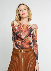 AMB Double Sheer Printed Tops