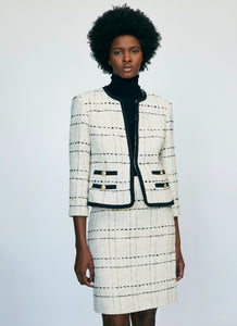 Iris Tweed Open Front Jacket