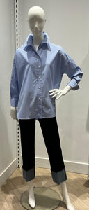 Max Volmary Blue Pinstripe oversize Blouse