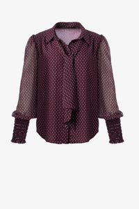 Iris Setlakwe Printed Blouse with cuff Shirring