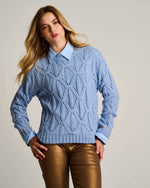 Load image into Gallery viewer, Lisa Todd Blue Wash Cable Sweater
