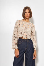 Load image into Gallery viewer, Line Crochet Sweater Romie
