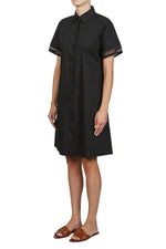 Load image into Gallery viewer, Purotatto Short kimono-style dress with organza details, black
