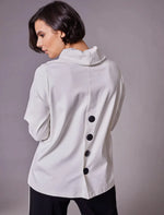Load image into Gallery viewer, Peruzzi Cowl Neck Top with Button details
