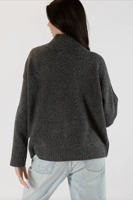 Lyle & Luxe Grey Sweater with Button detail