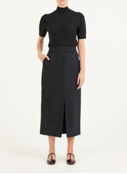 Cambio Navy Pinstripe Skirt Heaven