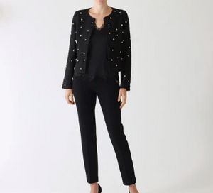 Weill Mikado Black Jewelled Tweed Jacket