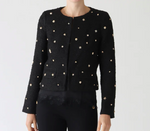 Load image into Gallery viewer, Weill Mikado Black Jewelled Tweed Jacket
