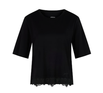 Marc Cain Black t-shirt with Lace Trim