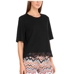 Marc Cain Black t-shirt with Lace Trim