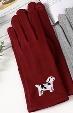 Load image into Gallery viewer, Winter Glove with Embroidered Dog
